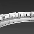 Curved White Sectional Sofa with Mixed Pillows and Round Coffee Tables in Modern Living Room