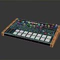 Electronic Music Production Controller With Knobs Buttons Sliders And Wooden Sides