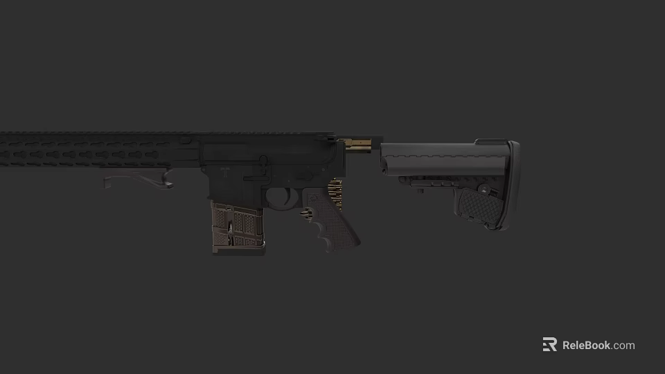 3D Rendered Black Modern Rifle With Magazine Scope And Tactical Design 3d model 