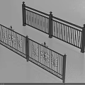 Decorative Black Wrought Iron Railings With Floral Patterns And Vertical Bars