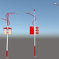 Red cultural elements street lamp 3d model