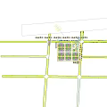 Modern Office Building With Glass Curtain Walls Multiple Structures Road Vehicles And Greenery