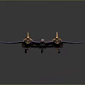 Cosmic Aerospace Purple Twin Body Aircraft Model With Four Propellers And Wings