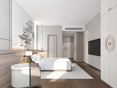 New Chinese Guest Room 3d model