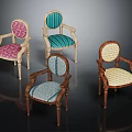 Stylish Accent Chairs With Various Colorful Patterns And Wooden Frames Design