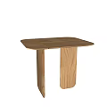 Modern Minimalist Wooden Coffee Table With Rectangular Top And Column Legs 3d model