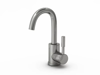 Modern Kitchen Faucet With Sleek Design Shiny Metal Finish And Single Handle 3d model