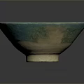 Turquoise Ceramic Bowl With Artisan Carved Intricate Patterns And Smooth Glossy Glaze