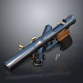Sci Fi Weapon With Metallic Structure Multicolor Design Grip And Barrel 3d model