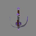 Purple And Brown Decorative Bow Weapon With Intricate Design And Ornate Details