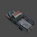 Old Rusted Green Vintage Pickup Truck With Worn Exterior Design
