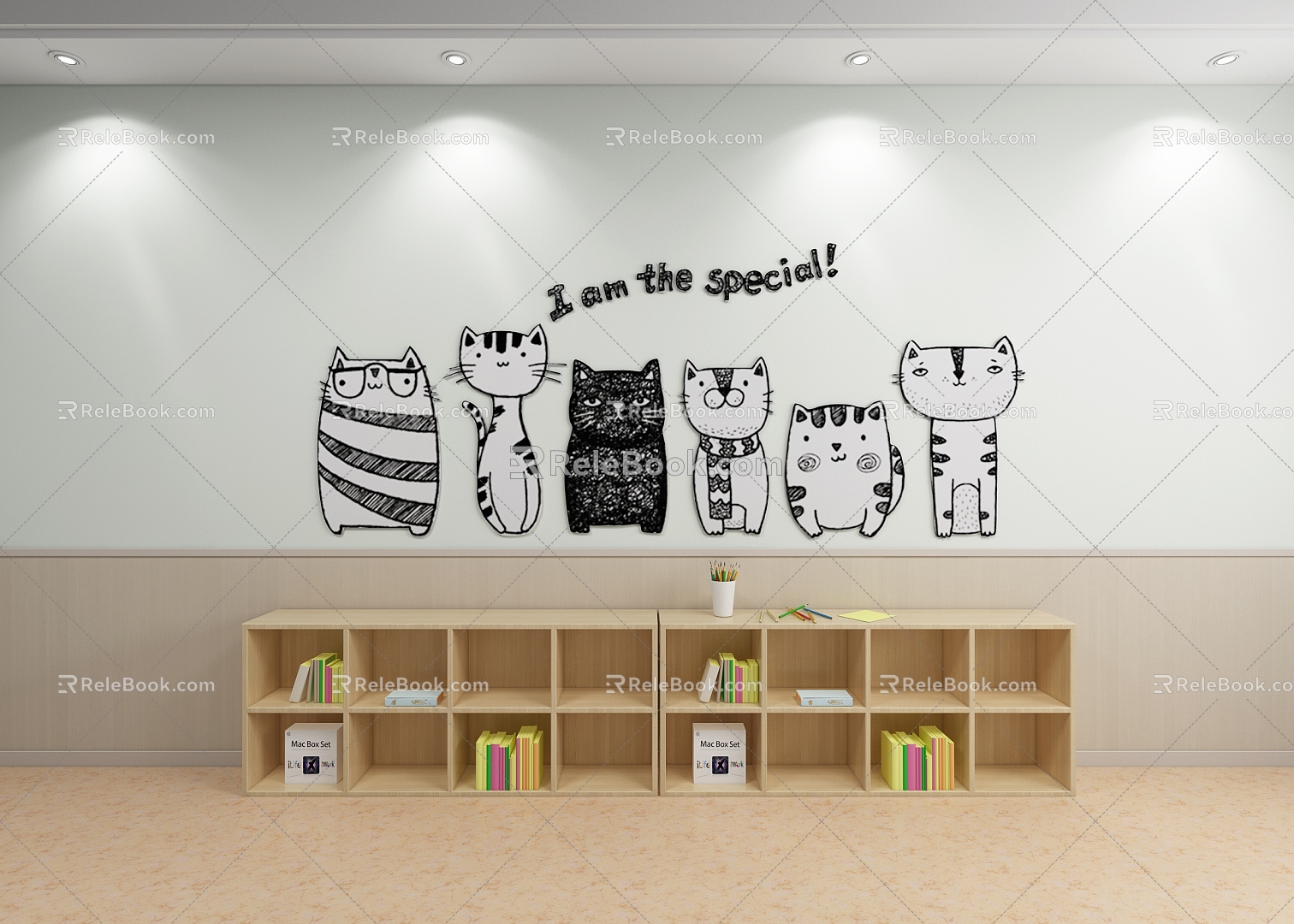 Decorative Hanger Decoration Animal Cat Background Wall Decorative Painting Children's Display model