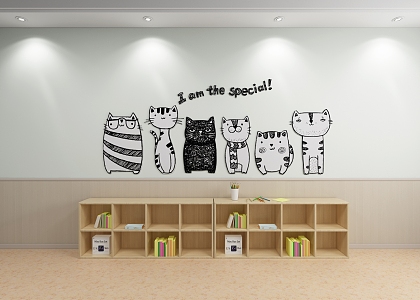 Decorative Hanger Decoration Animal Cat Background Wall Decorative Painting Children's Display 3d model