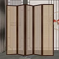 New Chinese Screen Rattan Screen Partition 3d model