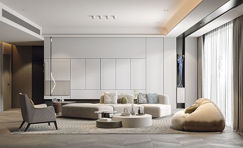 modern living room 3d model