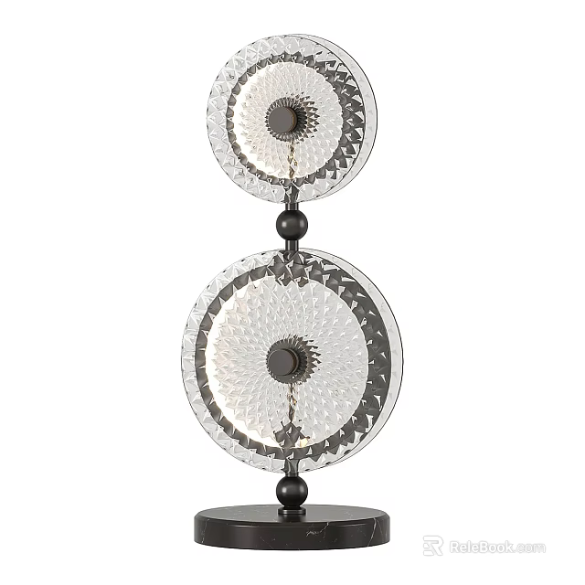 Transparent Glass Decorative Ornament Set With Circular Design And Black Accents 3d model 