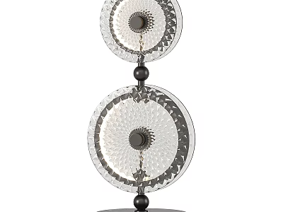 Transparent Glass Decorative Ornament Set With Circular Design And Black Accents 3d model