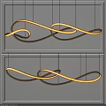 Modern Artistic Chandelier With Intertwined Metal Lines And Warm Glow Lighting