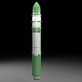 Tactical Green Military Missile Featuring Vertical Standing And Segmented Cylindrical Structure 3d model