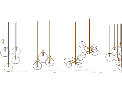 Modern Chandelier Designs Featuring Unique Shapes Glass Shades And Metal Frames For Interior Spaces 3d model
