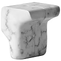 Modern Black And White Marble Texture Side Tables For Home Decor 3d model