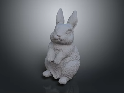 Decorative White Rabbit Statue for Home Decor Sitting Position With Detailed Design 3d model