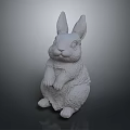 Decorative White Rabbit Statue for Home Decor Sitting Position With Detailed Design