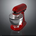 Electric Red Stand Mixer With Metal Mixing Bowl And Modern Design