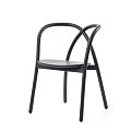 Modern Black Single Chair With Cross Back Design Minimalist Style Metal Legs And Wooden Seat