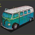 minibus minivan driverless bus school bus van box car 3d model