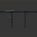 Industrial Gantry Lifting Equipment With Blue Frame And Yellow Beam Structure