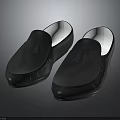 Black Leather Slippers with Tassel Detail and White Inner Lining