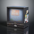 Vintage Retro Television Electronic Appliance With Super Mario Bros Screen And Stickers