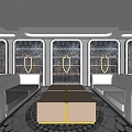 Elegant Hotel Corridor Featuring Intricate Mosaic Floor Marble Walls And Recessed Lighting