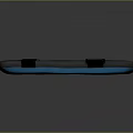 Gray Storage Case With Black Straps And Blue Accent Edge Design
