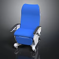 Ergonomic Comfortable Blue Medical Chair With Wheels Armrests And Adjustable Backrest