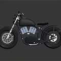 Vintage Style Dark Motorcycle With Spoked Wheels And Single Seat Design