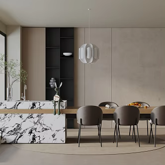 Modern table combination 3d model