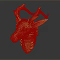 Decorative Ornament Set Featuring Light Colored Deer Head With Pink Ears And Antlers