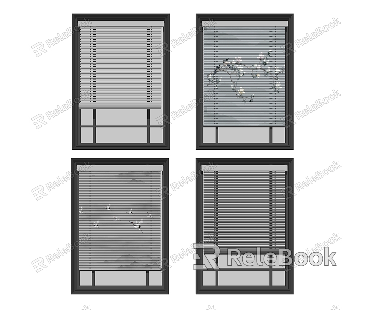 New Chinese-style Venetian Blinds Flower and Bird Pattern Venetian Blinds Roller Blinds Seat Blinds Combination model