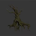 Gnarled Tree Root Decorative Element With Twisted Branches Organic Shape And Natural Texture