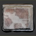 Ancient Painted Container With Colorful Figures Floral Motifs And Base Head Ornament