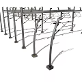 Train Railway Track With Gray Metal Support Structures Industrial Design