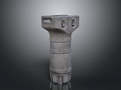 Tactical Military Weapon Featuring Metallic Cylindrical Structure And Functional Design Elements 3d model