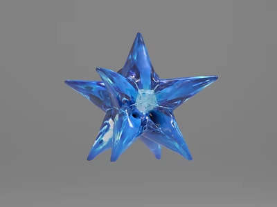 Sparkling Blue Star Shaped Crystal Ornament For Interior Decor Accent 3d model