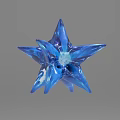 Sparkling Blue Star Shaped Crystal Ornament For Interior Decor Accent 3d model