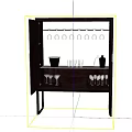 Modern Wine Cabinet Storage With Wine Bottles Wine Glasses And Hanging Racks
