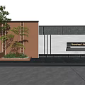 Harshan Living Park Modern Building Exterior Wall With Brown Gray Finish Green Plants And Waterfall