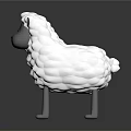 Soft White Sheep Plush Toy With Gray Head Legs And Textured Fur