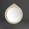 Innovative Technology Exhibition Hall Displaying Ornate Circular Golden Framed Mirror With Intricate Patterns